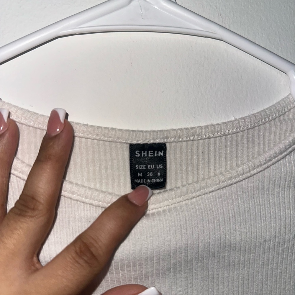 SHEIN White Textured Knit Top